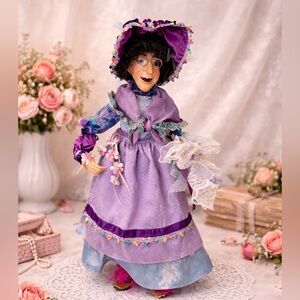 Kasma Victorian Style Doll 19” Handmade Purple Lace Dress OOAK